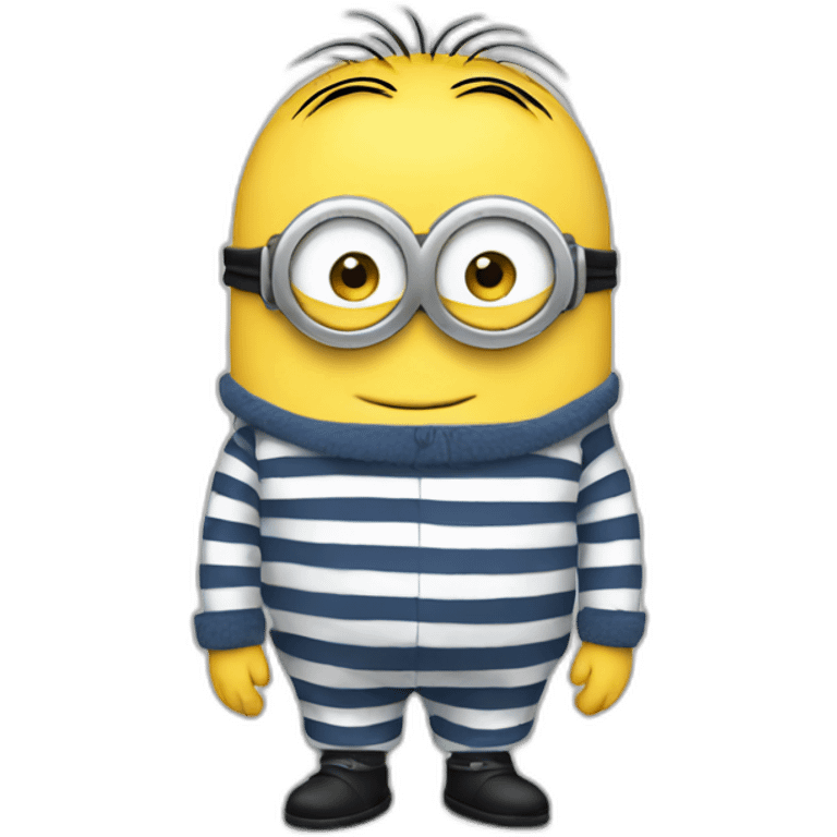 Minion in striped pyjamas emoji