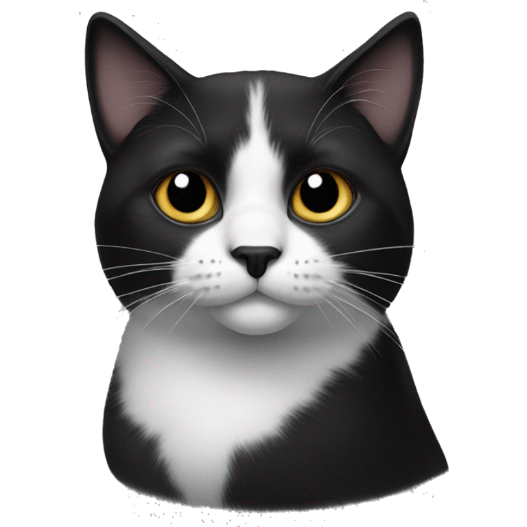 Black and white cat with black spot on nose emoji