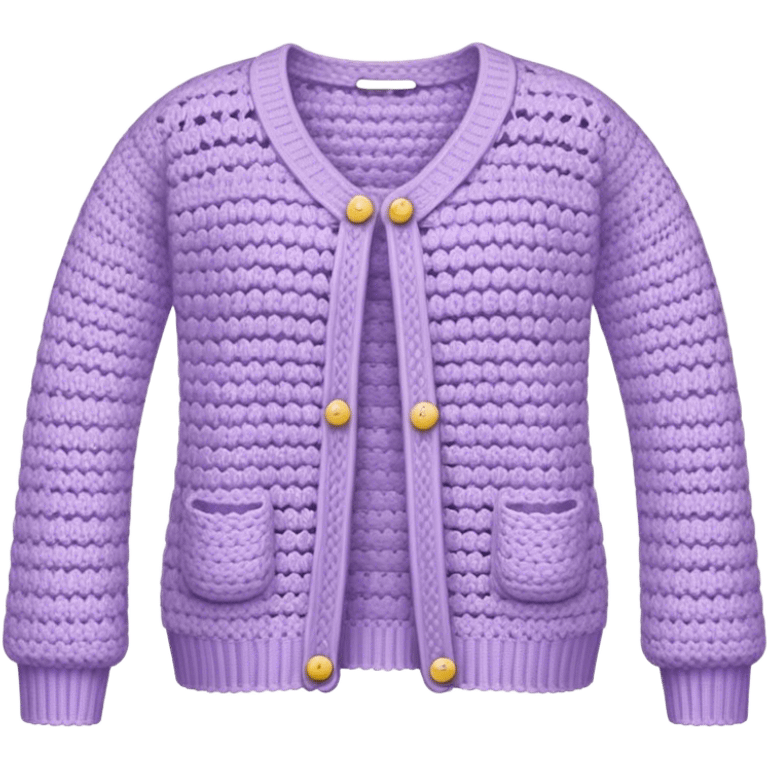 pastel purple crocheted cardigan emoji