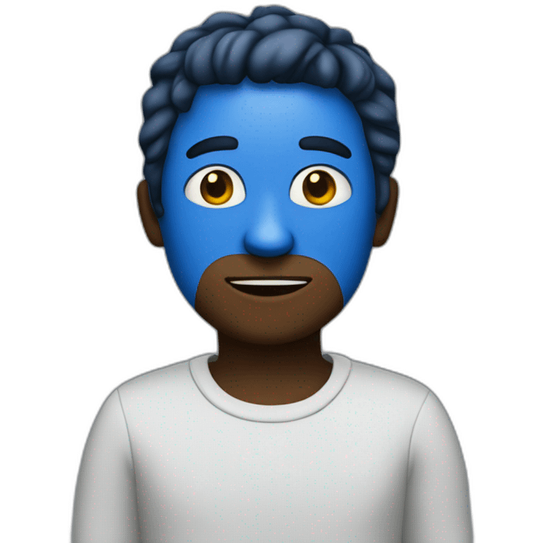 blue person get ready to read emoji