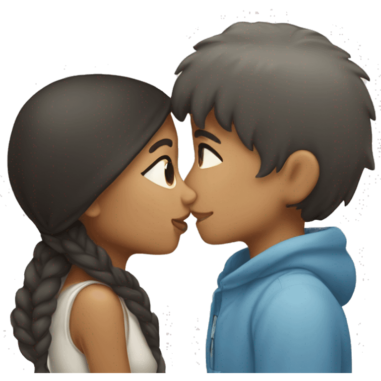 white boy and filipino girl eskimo kissing emoji