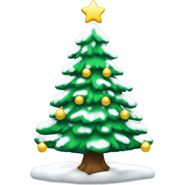 christmas tree with snow emoji