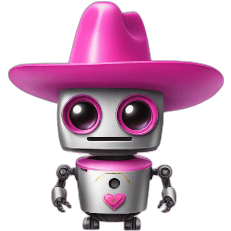 Robot wearing a pink sombrero emoji