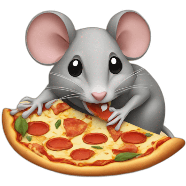 rat eating a pizza emoji