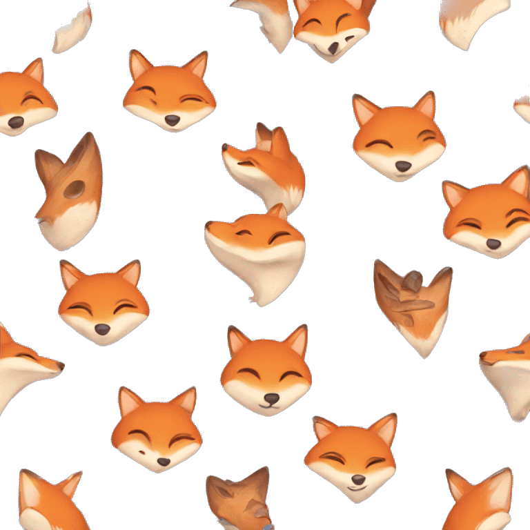 Foxes in the shape of a heart emoji