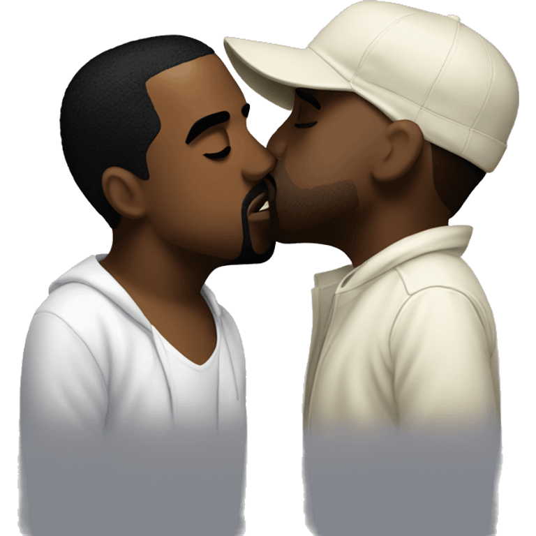 kanye west kissing p diddy emoji