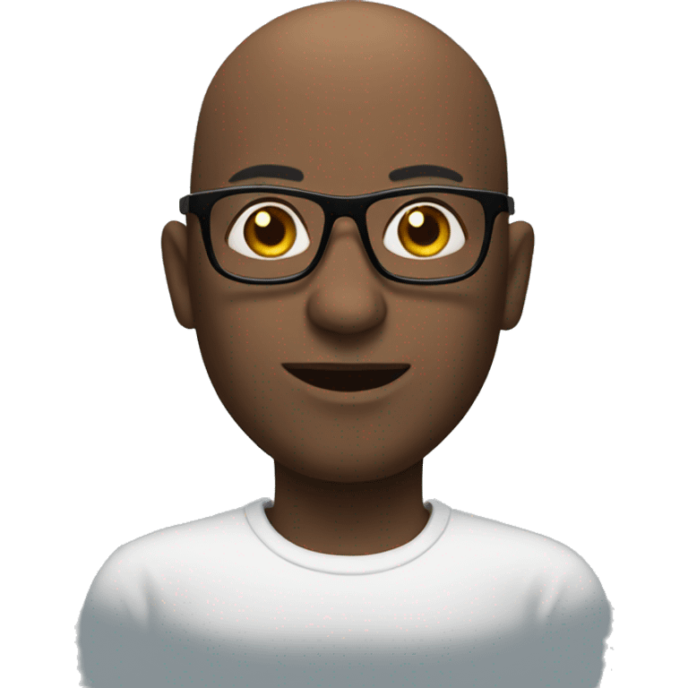 Bald Blackman with glasses  emoji