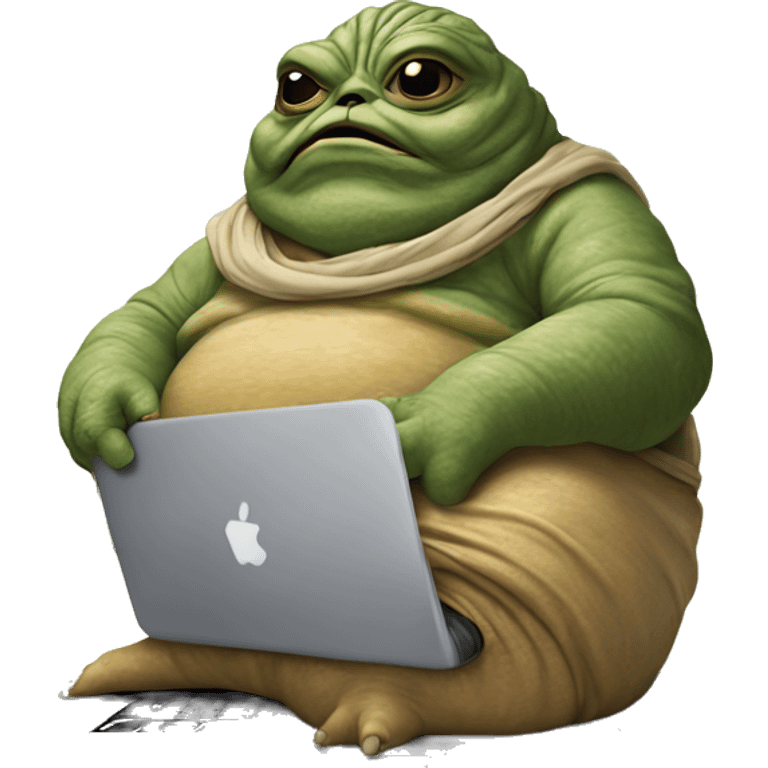 Jabba the Hutt from Star Wars with a laptop emoji