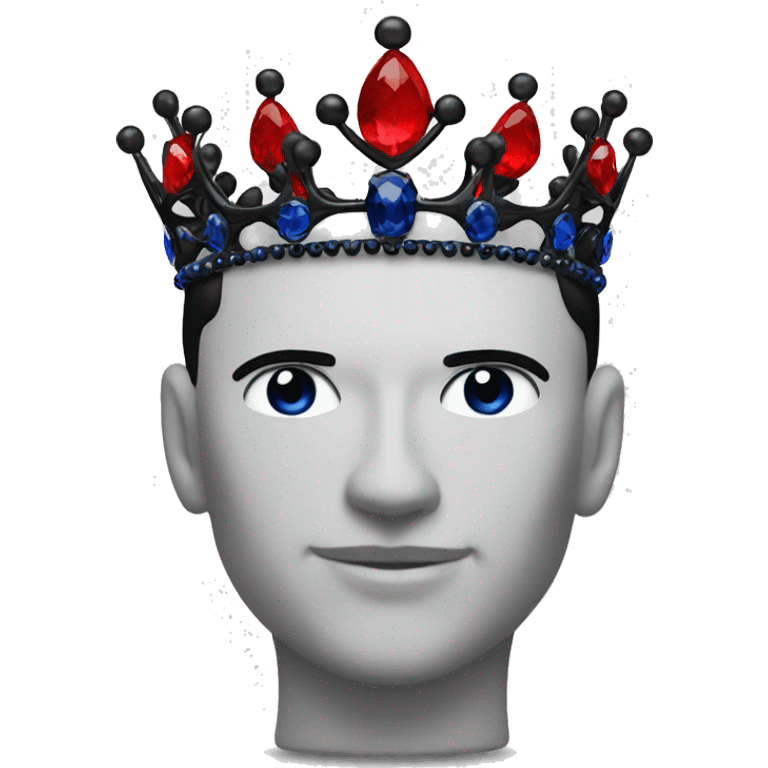 a black and red crown with saphires emoji