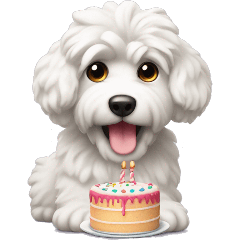 cute Coton de tuler with birthday cake emoji