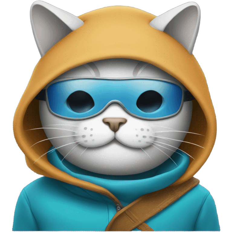 Cat with a ski mask emoji