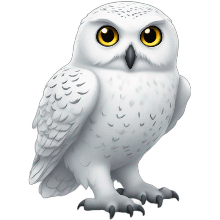 Snowy owl full body emoji