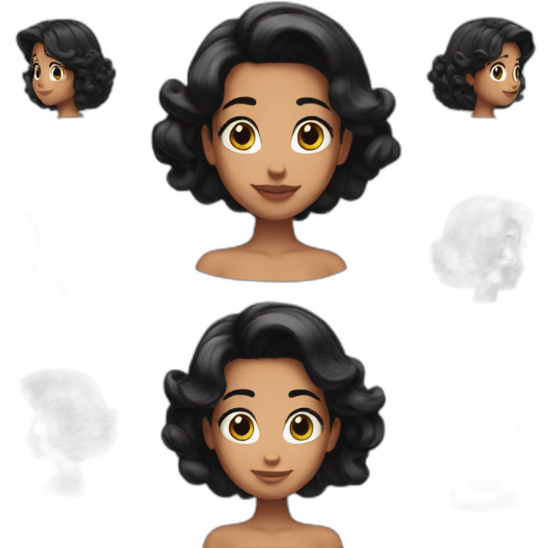  ariel black hair emoji