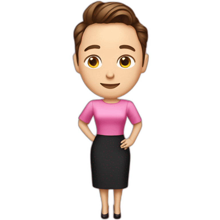 Elon musk in a pink dress emoji