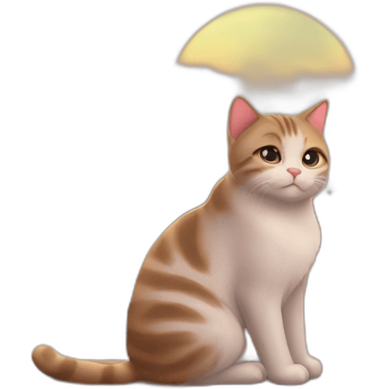 Gatos viendo llover en el atardecer emoji