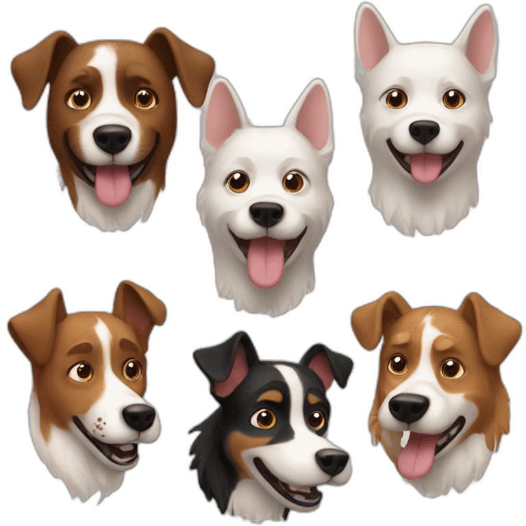 five crazy dogs emoji