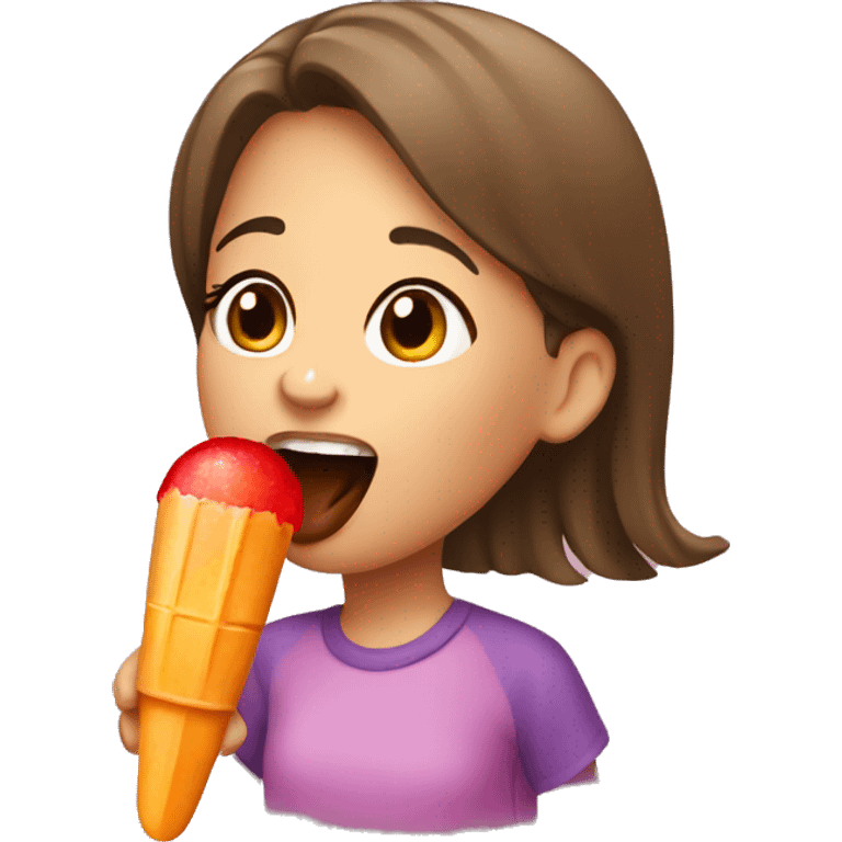 Girl licking a popsicle  emoji