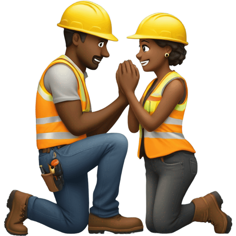 construction worker proposing marriage  emoji