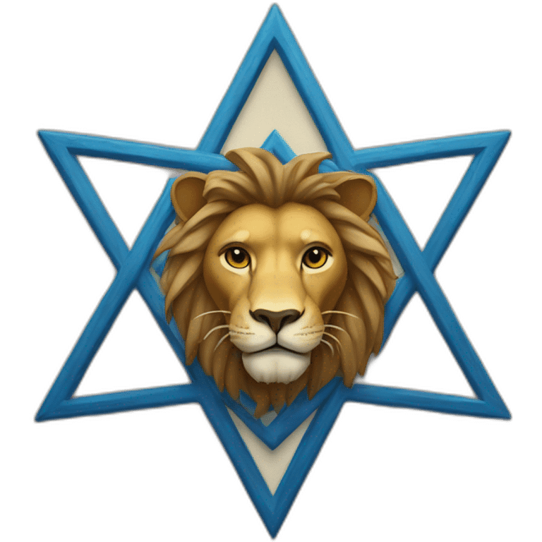 arms lion head inside a Star of David emoji