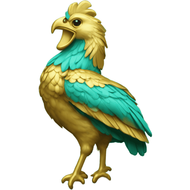 Turquoise and gold Chanticleer  emoji