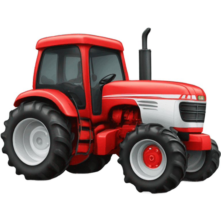 Red farm tractor  emoji