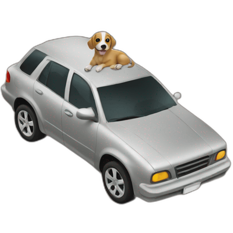 Dog car in rock emoji