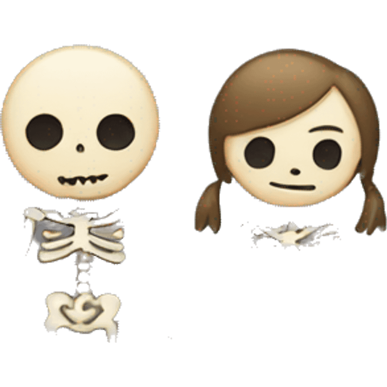 Skeleton boy and girl  emoji