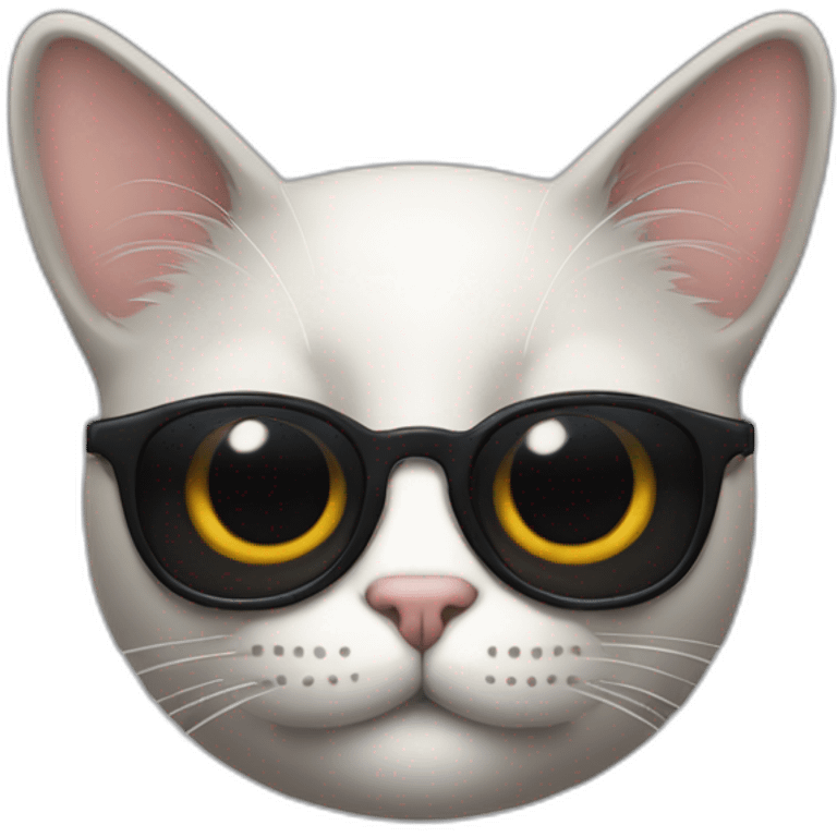 gato negro con lentes  emoji