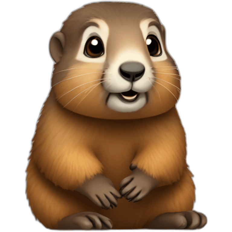 cute marmot with serbian emoji