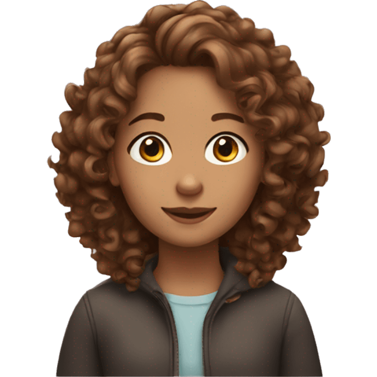 girl with brown curly hair  emoji