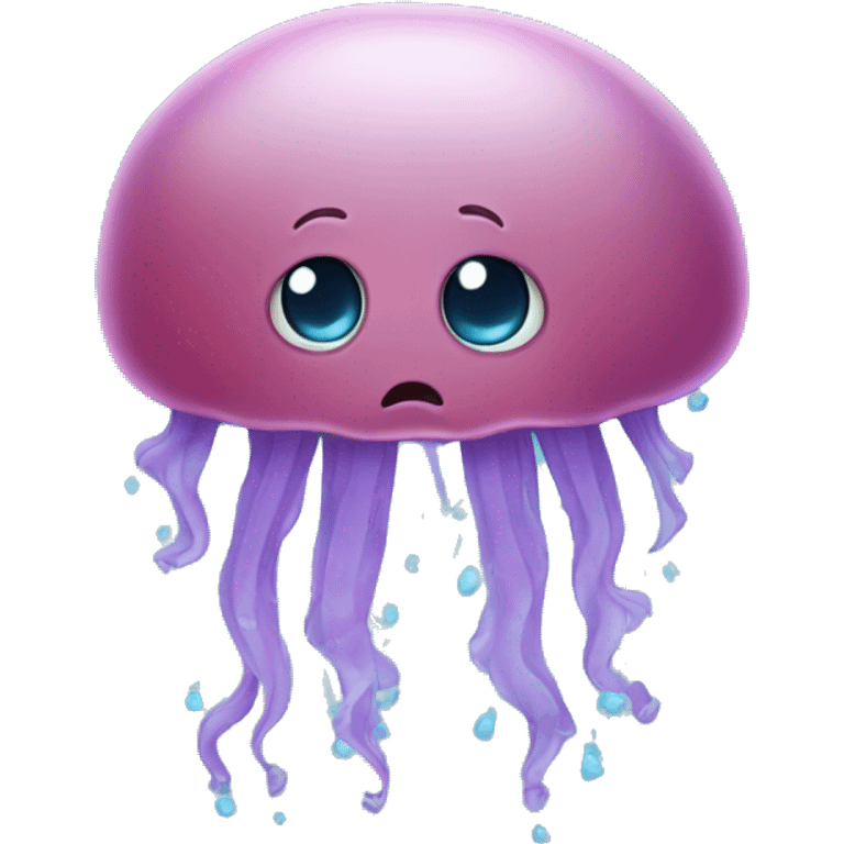 very sad crying jellyfish  emoji