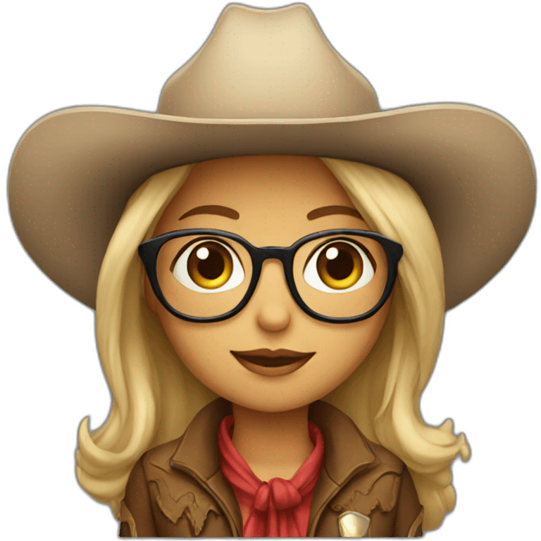 cowboy girl in glasses emoji