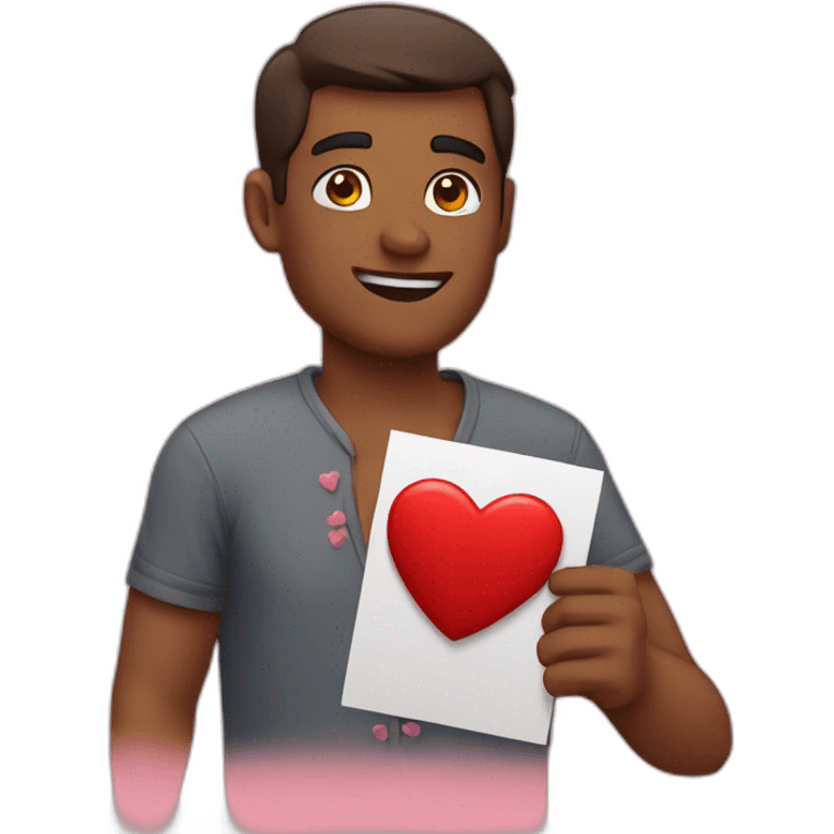 Man giving valentine heart  emoji