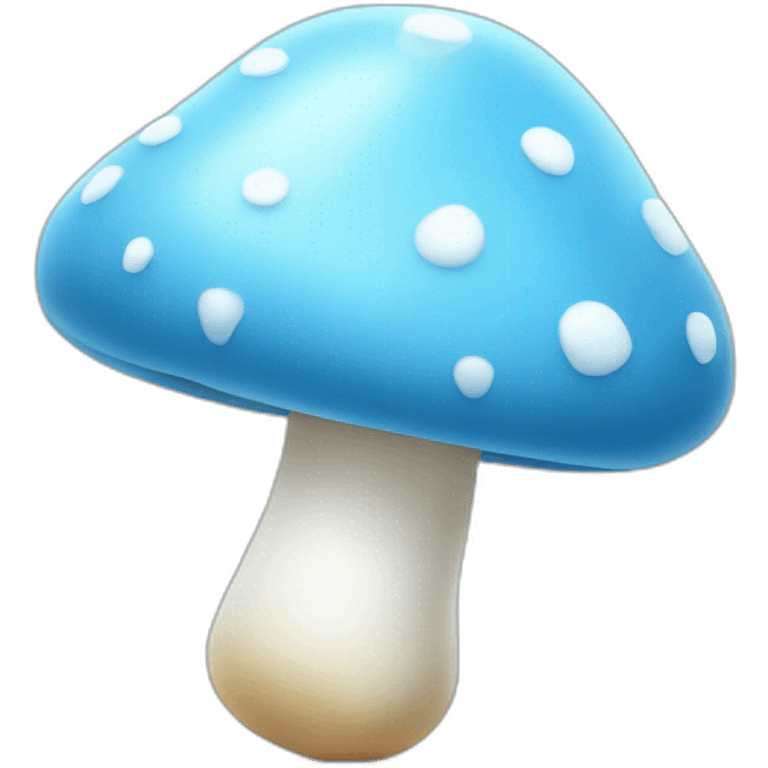 baby blue coloured mushroom with white spots emoji