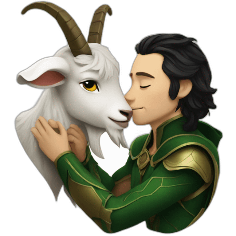 Loki kissing a goat emoji