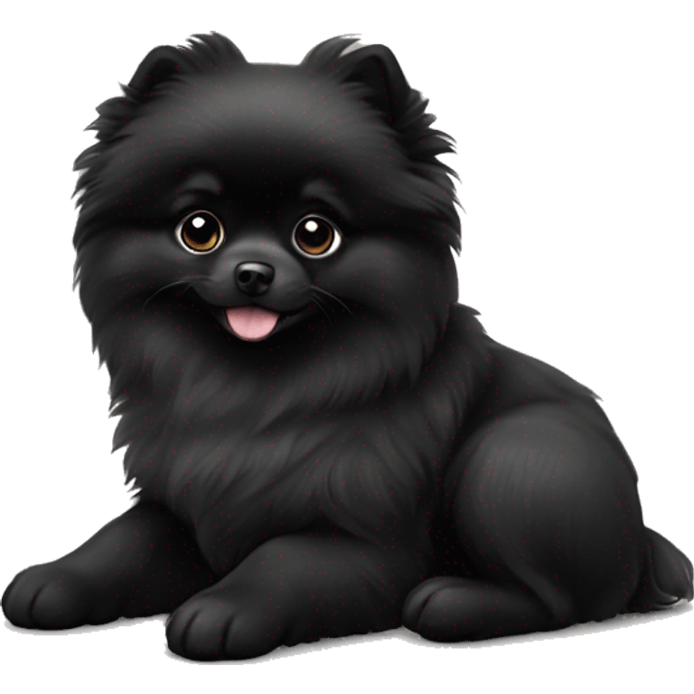 Black Pomeranian puppy emoji