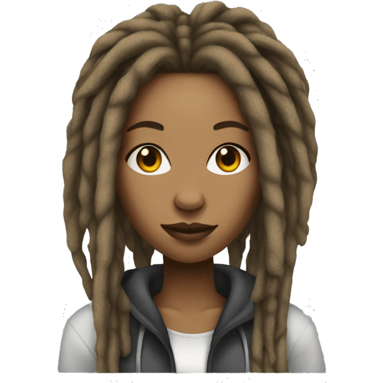 Masculine Female Rapper with Dreads emoji