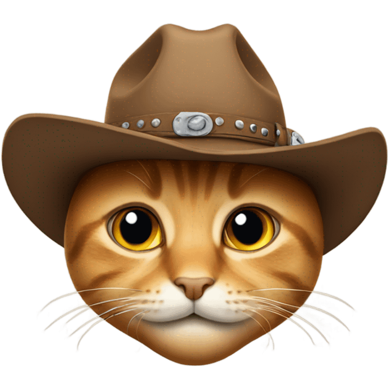 Cat wearing a cowboy hat emoji