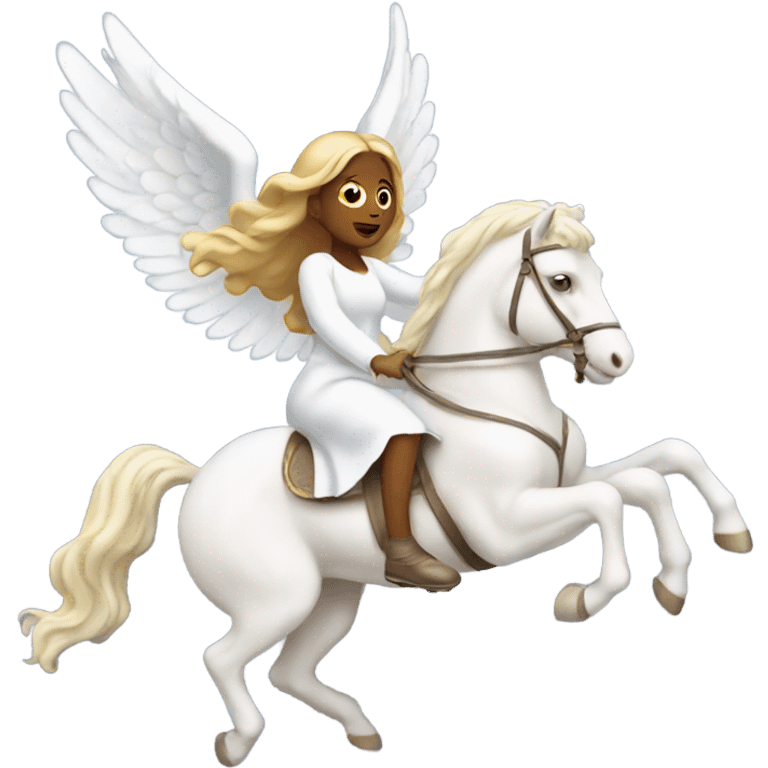 angelic woman riding on white worse  emoji