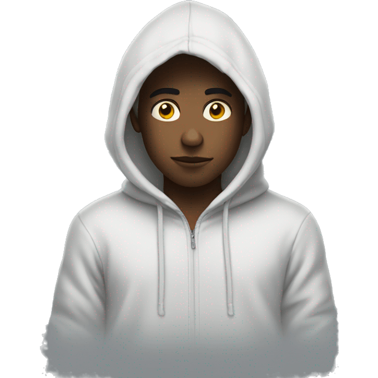 mysterious boy in hoodie saying Realy emoji