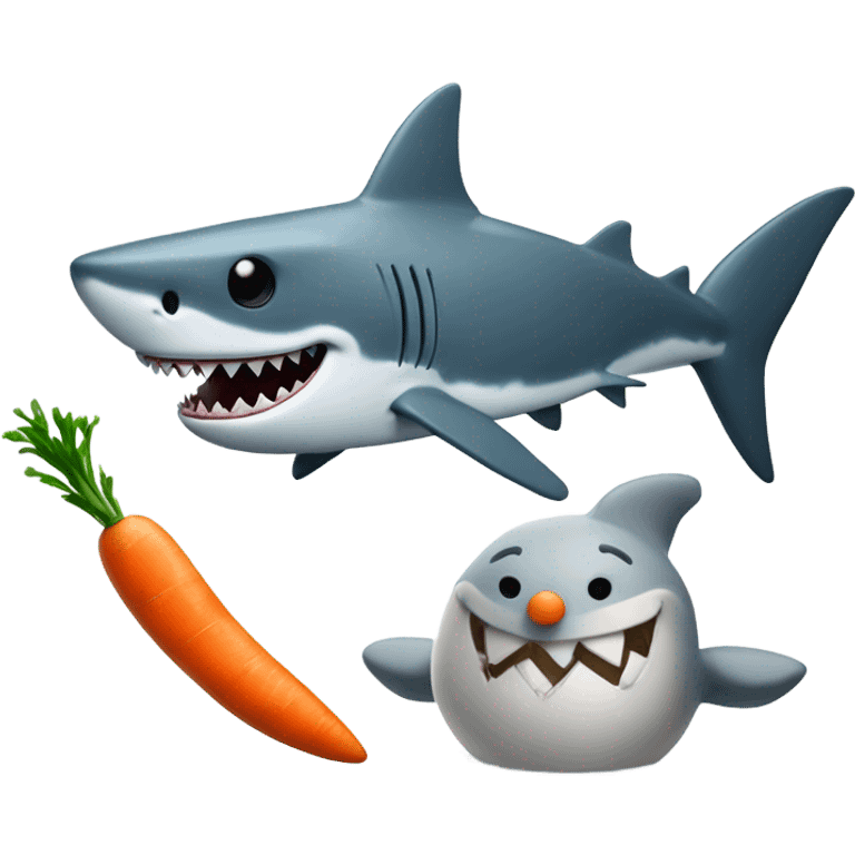 shark with a snowman emoji