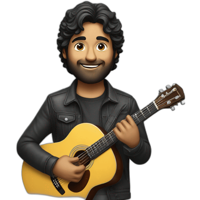 Arijit Singh holding a guitar emoji