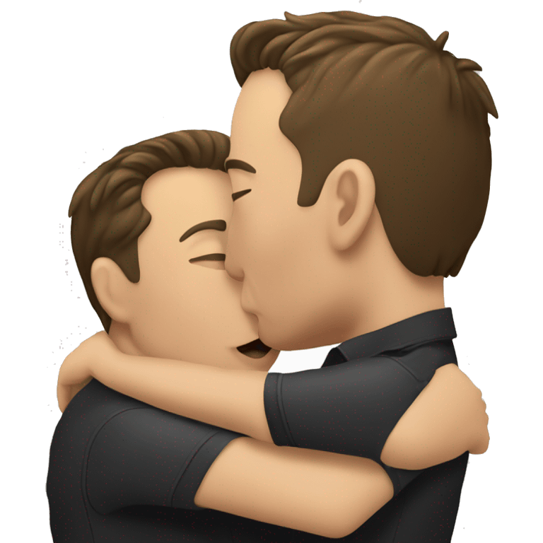 Elon Musk kissing Elon musk emoji