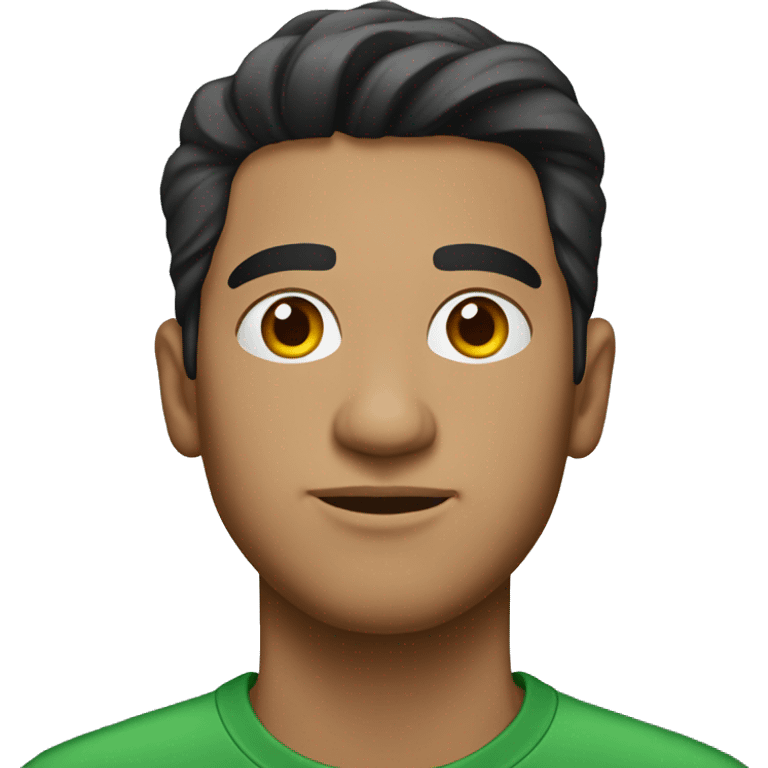 headshot of Hispanic Man in His 20s wearing a green shirt  emoji