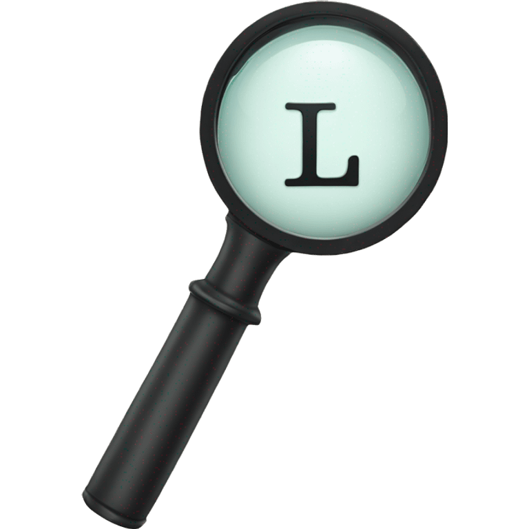 The letter L under a magnifier emoji