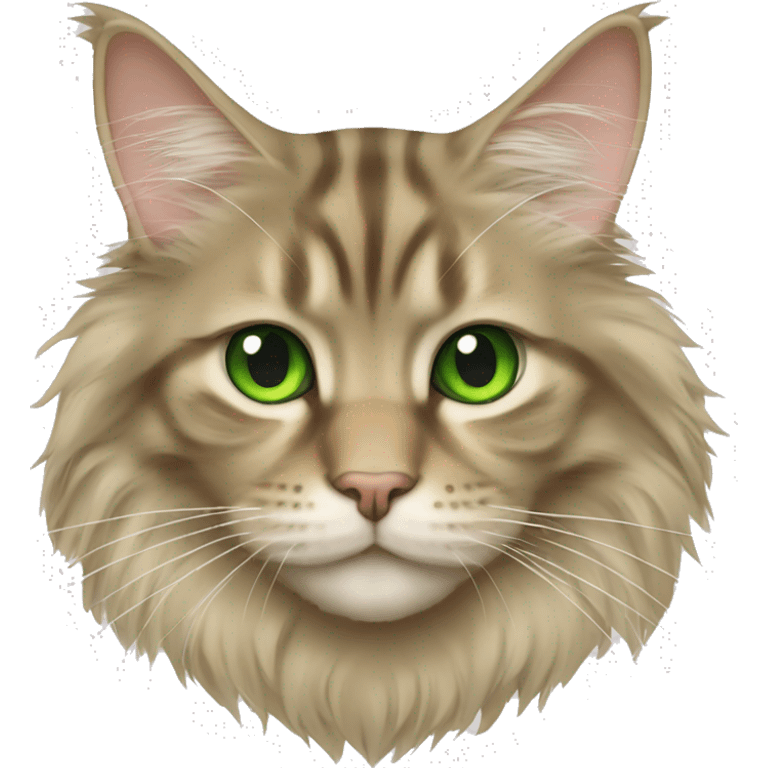 Beige maine coon with green eyes emoji