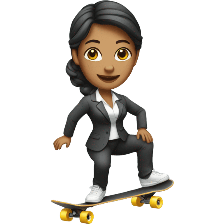 professional business woman on skateboard emoji