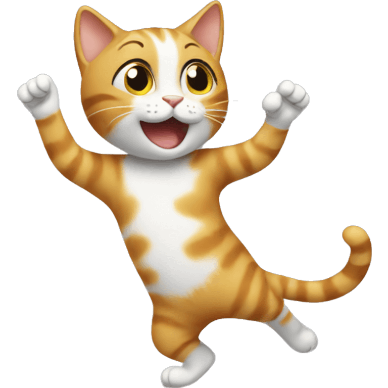 Cat doing happy dance emoji