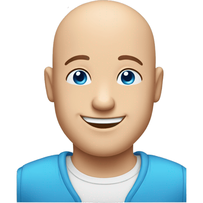 Happy bald man with blue eyes giving thumbs up from front emoji