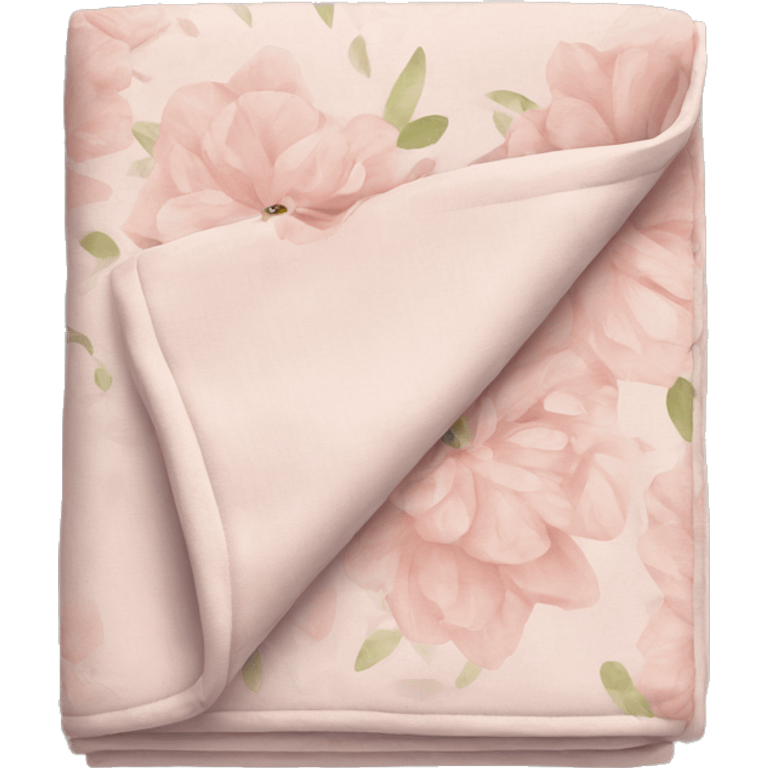 Blush pink floral folded blanket emoji